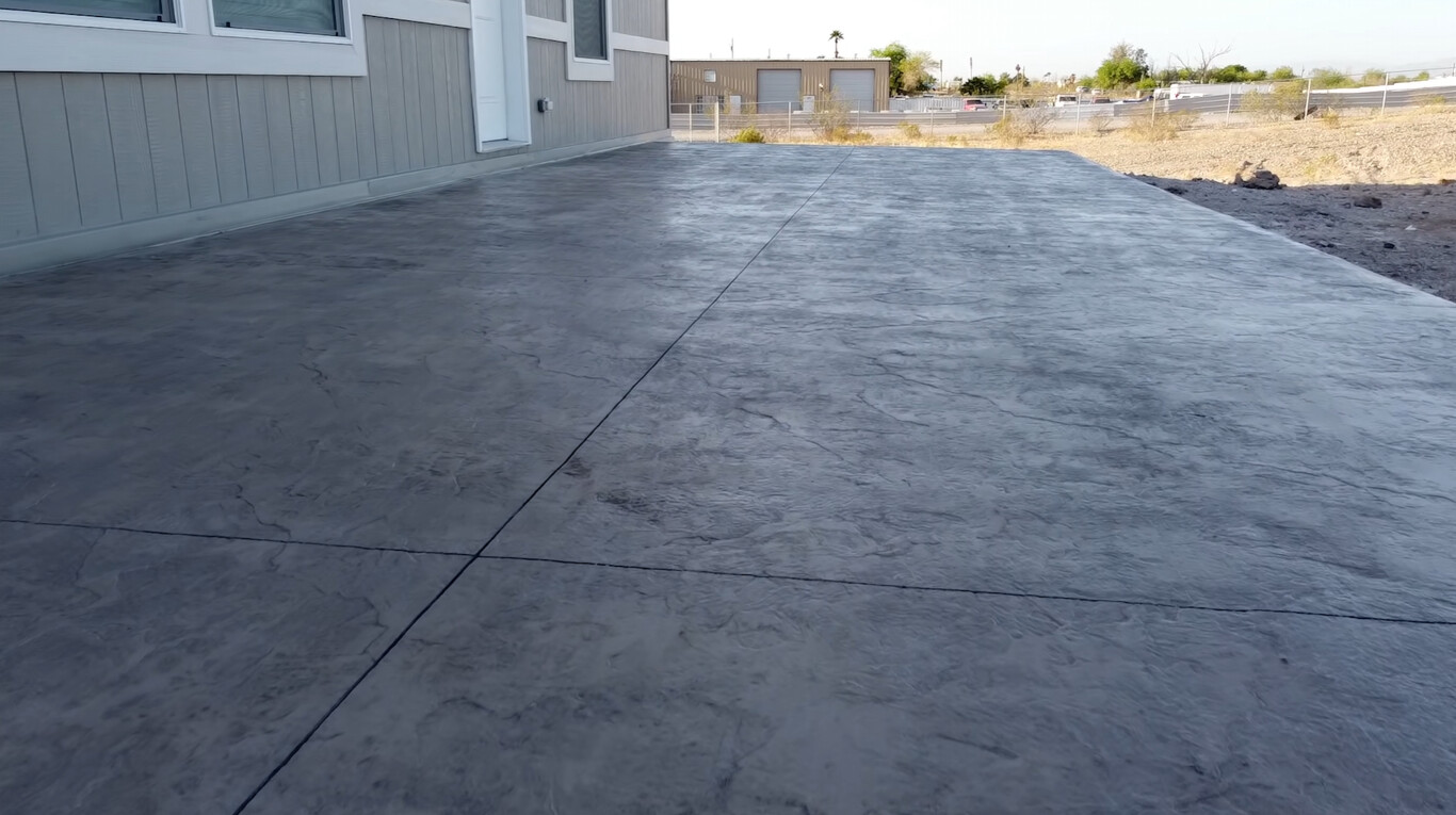 Finished concrete patio with professional smooth finish in Upland, CA